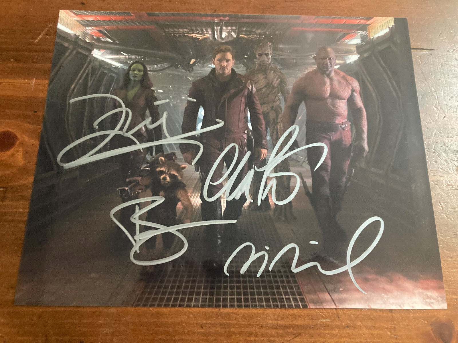 Guardians of the Galaxy Cast Signed Autograph Signatures 10x8 Pratt Diesel +2