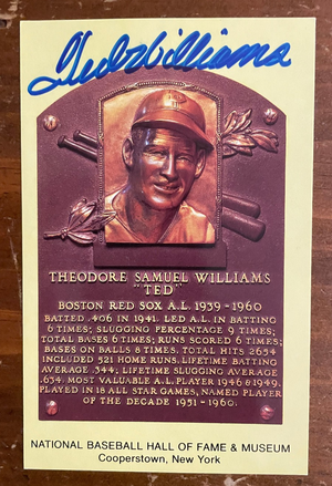 Ted Williams Signed Autograph Signature National Hall of Fame Postcard Original