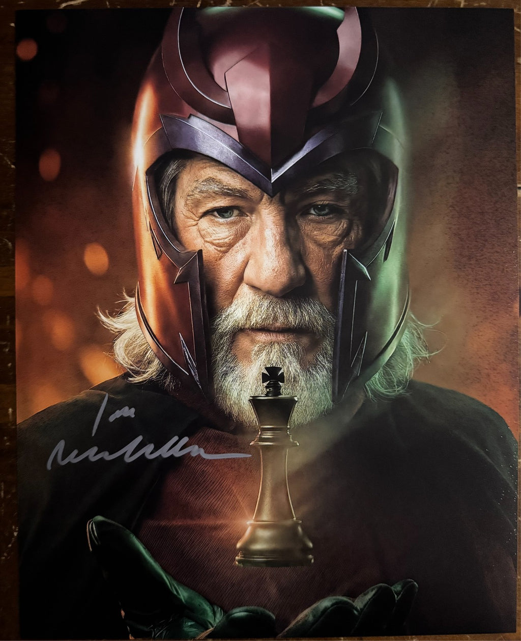 Ian McKellen Magneto Avengers signed Autographed 8x10 Matte Photograph COA