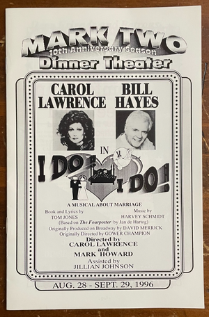 Carol Lawrence & Bill Hayes Signed Autograph Signatures  I Do I Do Playbill