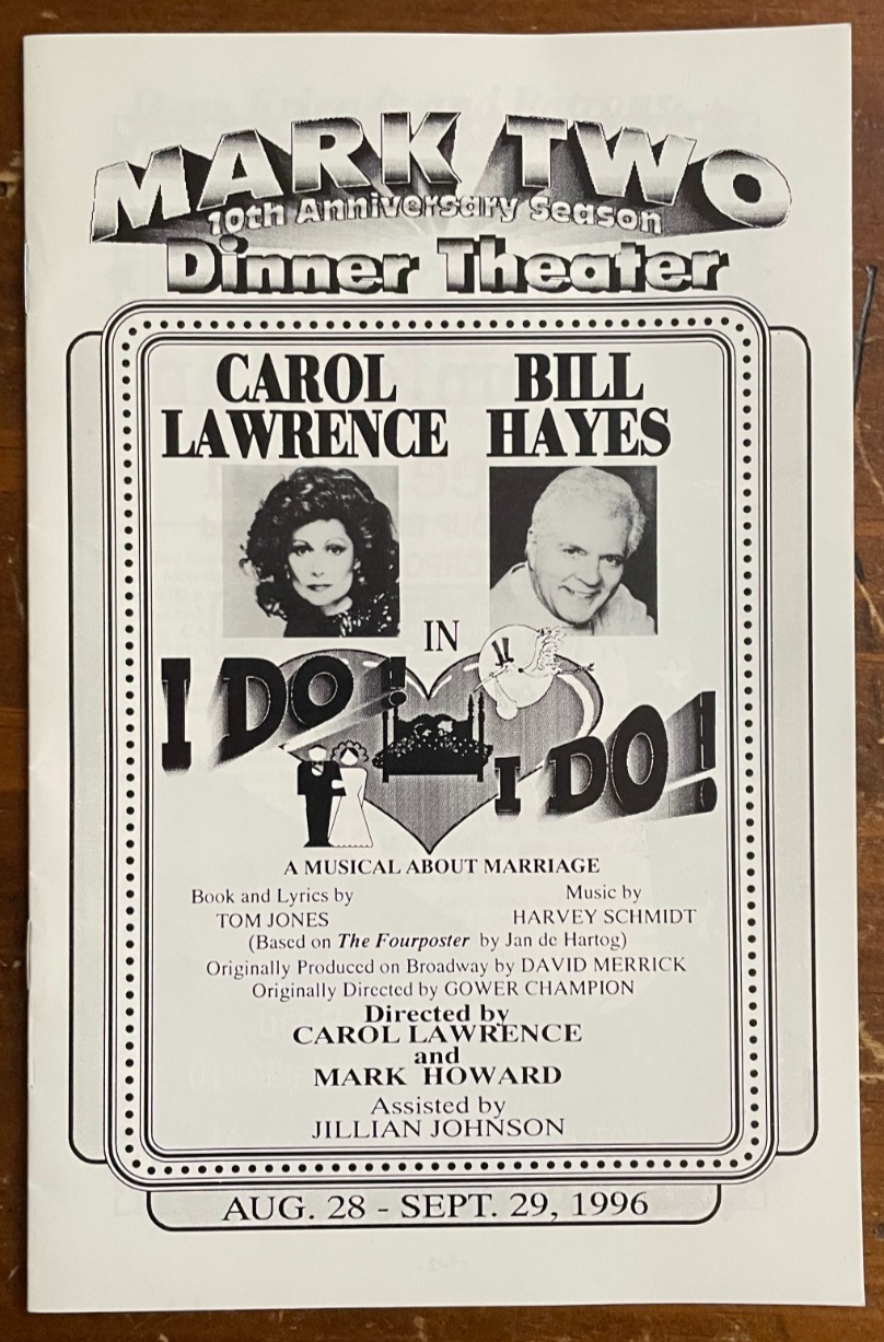 Carol Lawrence & Bill Hayes Signed Autograph Signatures  I Do I Do Playbill