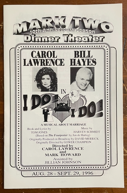 Carol Lawrence & Bill Hayes Signed Autograph Signatures  I Do I Do Playbill