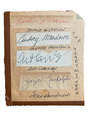 The Honeymooners Signed Autograph Signatures 4.25x5 Vintage Cut from Scrapbook