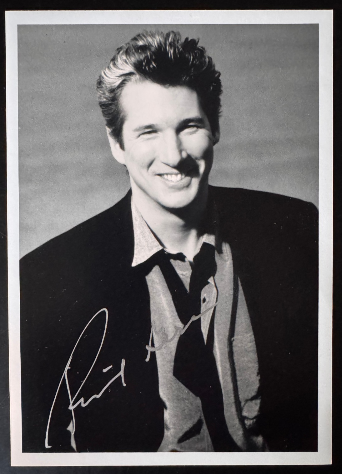 Richard Gere Signed Autograph Signature 5x8 B&W Glossy Photograph