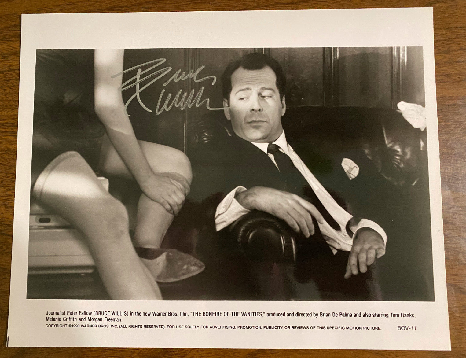 Bruce Willis Signed Autograph Signature 10x8 Bonfire of the Vanities Vintage Pic