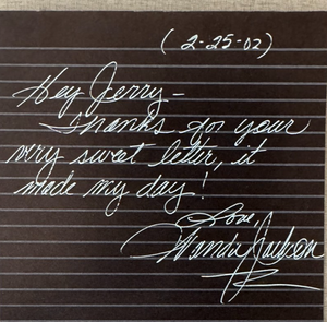 Wanda Jackson TLS Handwritten Signed Signature Rockabilly Elvis History RARE