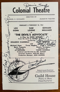 Playbill Page from The Devil's Advocate signed by Eduardo Cianelli, + 6 others