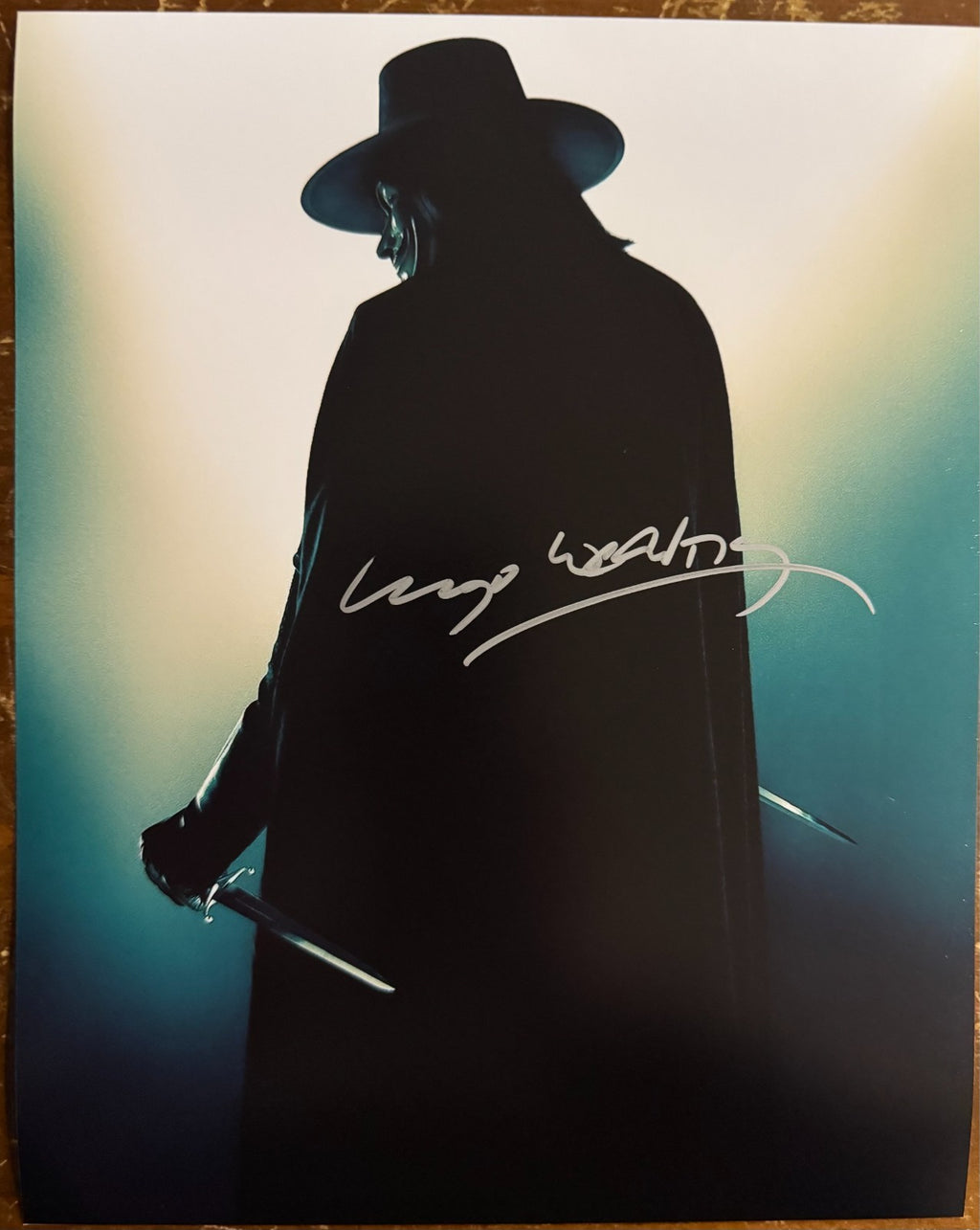 Hugo Weaving V for Vendetta Signed Autographed signature 8x10 Matte Photo COA