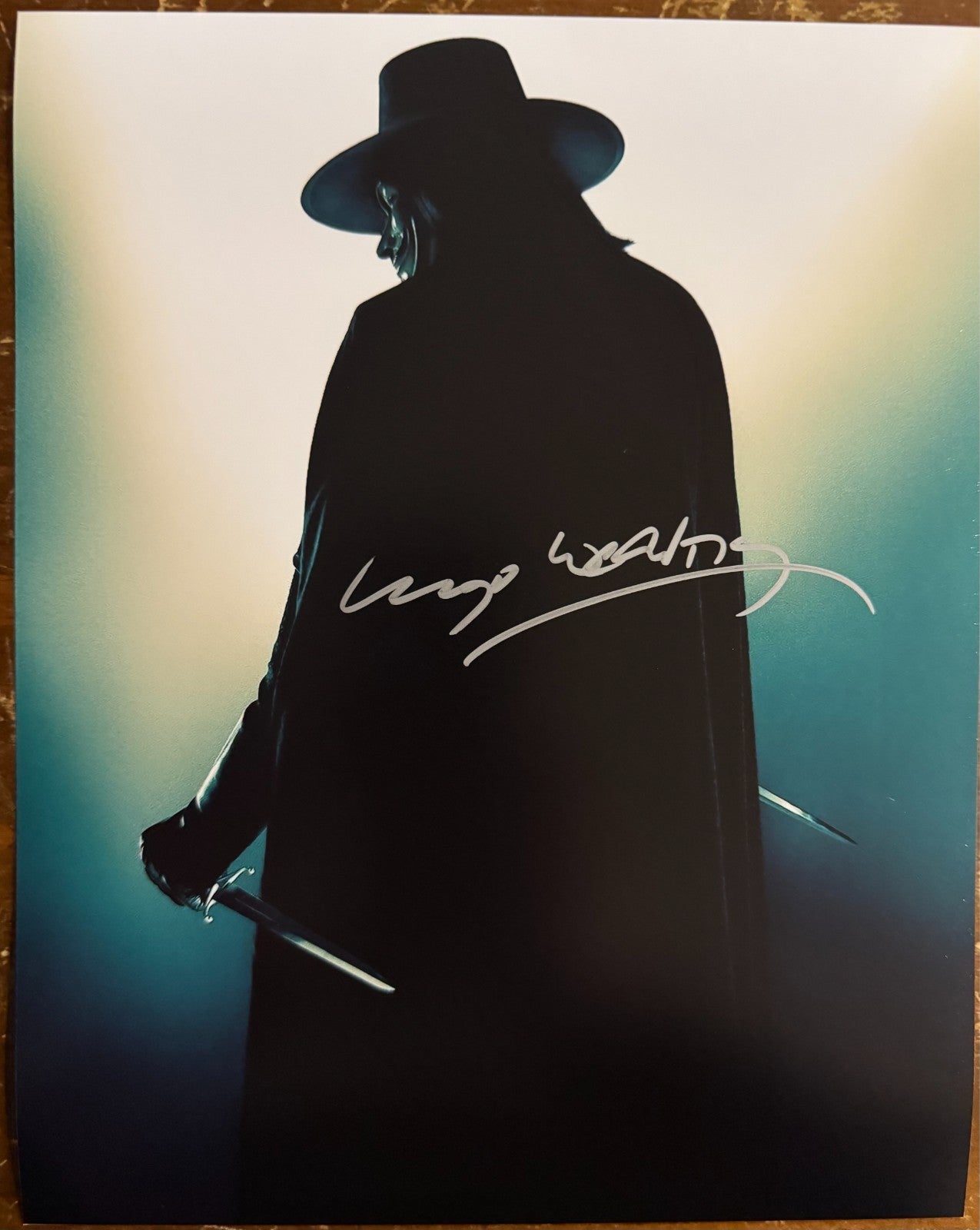 Hugo Weaving V for Vendetta Signed Autographed signature 8x10 Matte Photo COA