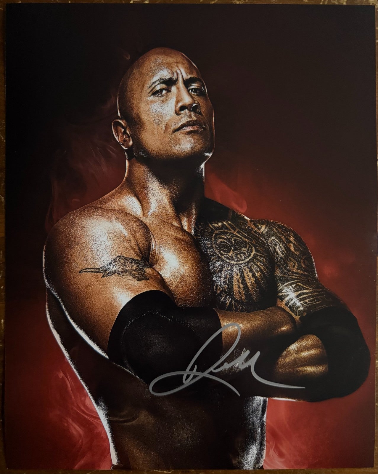 Duane The ROCK Johnson WWE Autographed Signature 8x10 Matte Photograph COA