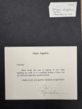 Maya Angelou Signed Autograph Signature Official Original Card Typed/Signed