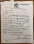 F Lauriston Bullard Signed Autograph Signature Official Boston Herald Letterhead