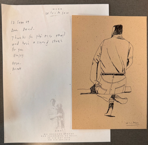 Mark Ulriksen Original Sketch w/Handwritten signed on Official Letterhead RARE