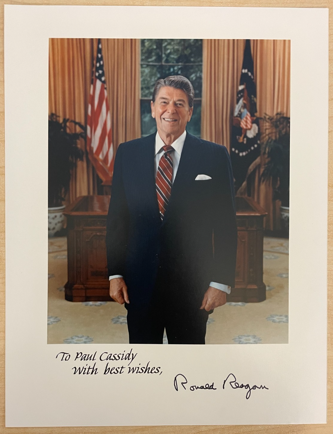Ronald Reagan Signed Autograph 8x10.25 Official Photograph