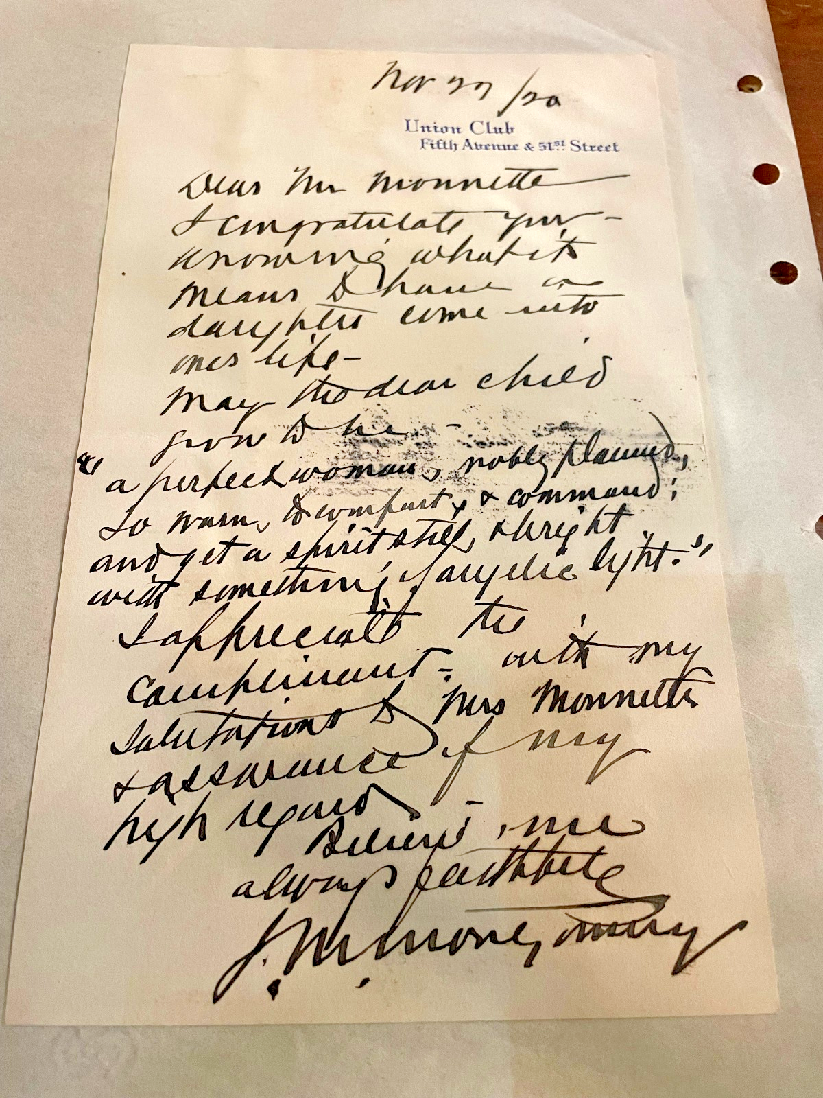 James Montgomery Signed Autograph Signature 3.75x2.25 Vintage Card & Letter RARE