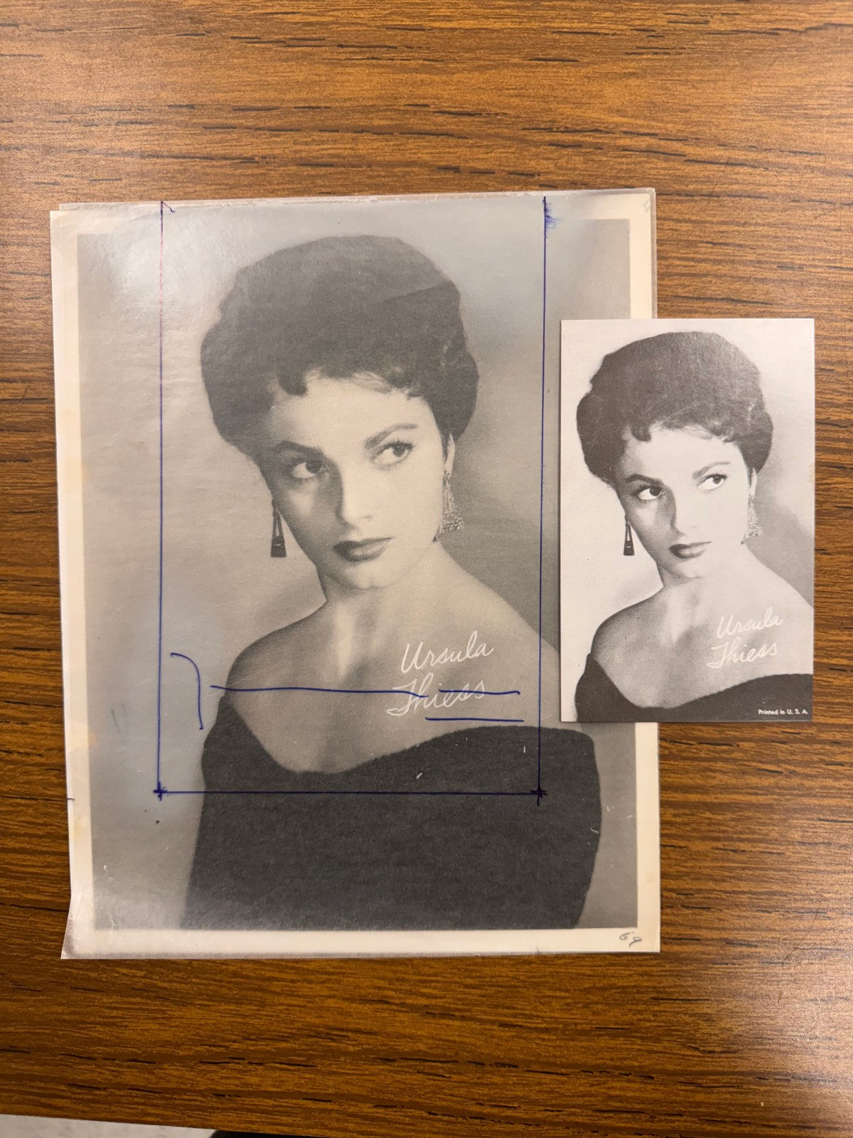 Ursula Thiess ORIGINAL 1950s Production Master Photo Editorial Crop Marks RARE