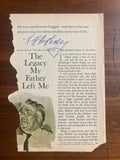Hubert Humphrey Signed Autograph Signature 7.5x5 torn page from a vintage book