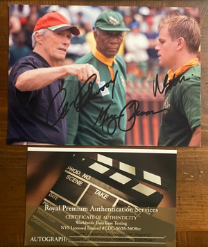 Invictus Signatures Signed by Matt Damon, Clint Eastwood, Morgan Freeman W COA