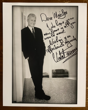 Vidal Sessoon Signed Autograph Signature 8x10 B&W Glossy Photograph Hair Stylist