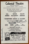 Playbill Page from Something About A soldier signed by Ken Kercheval + 2 more