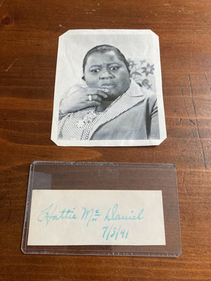 Hattie Mammy McDaniel Signed Autograph Signature 4.25x3.75 Vintage Cut Paper