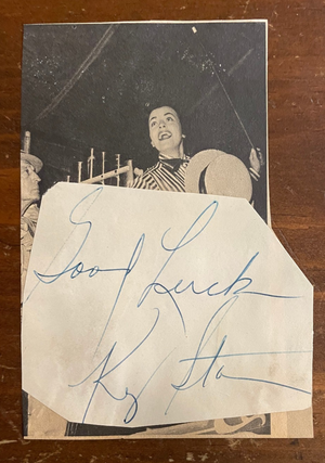 Kay Starr Signed Autograph Signature 3.5x5 Vintage Cut Paper