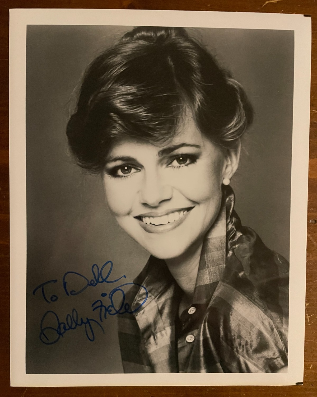 Sally Fields Signed Autograph Signature 8x10 B&W Vintage Glossy Photograph