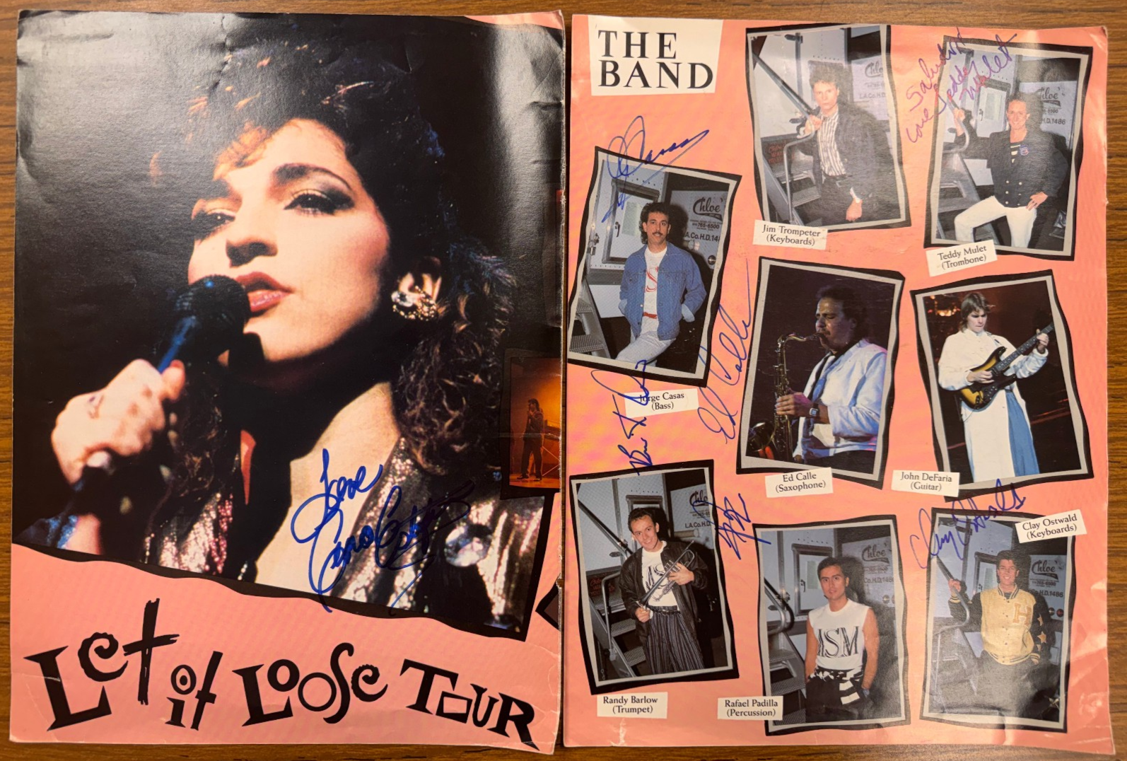 Miami Sound Machine Autograph Signatures Gloria Estefan Clay Ostwald Jorge Casas