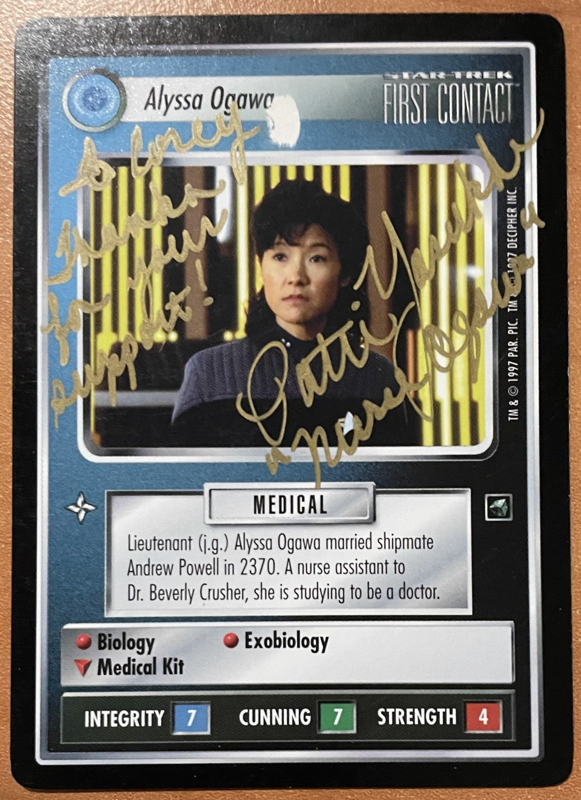 Alyssa Ogawa Signed Autograph Signature Star Trek First Contact Trading Card