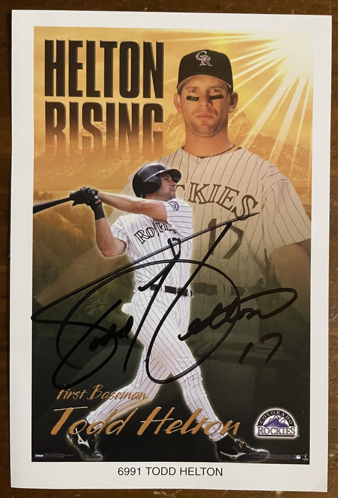 Todd Helton Signed Autograph Signature 4x6 Fanclub Baseball Photograph