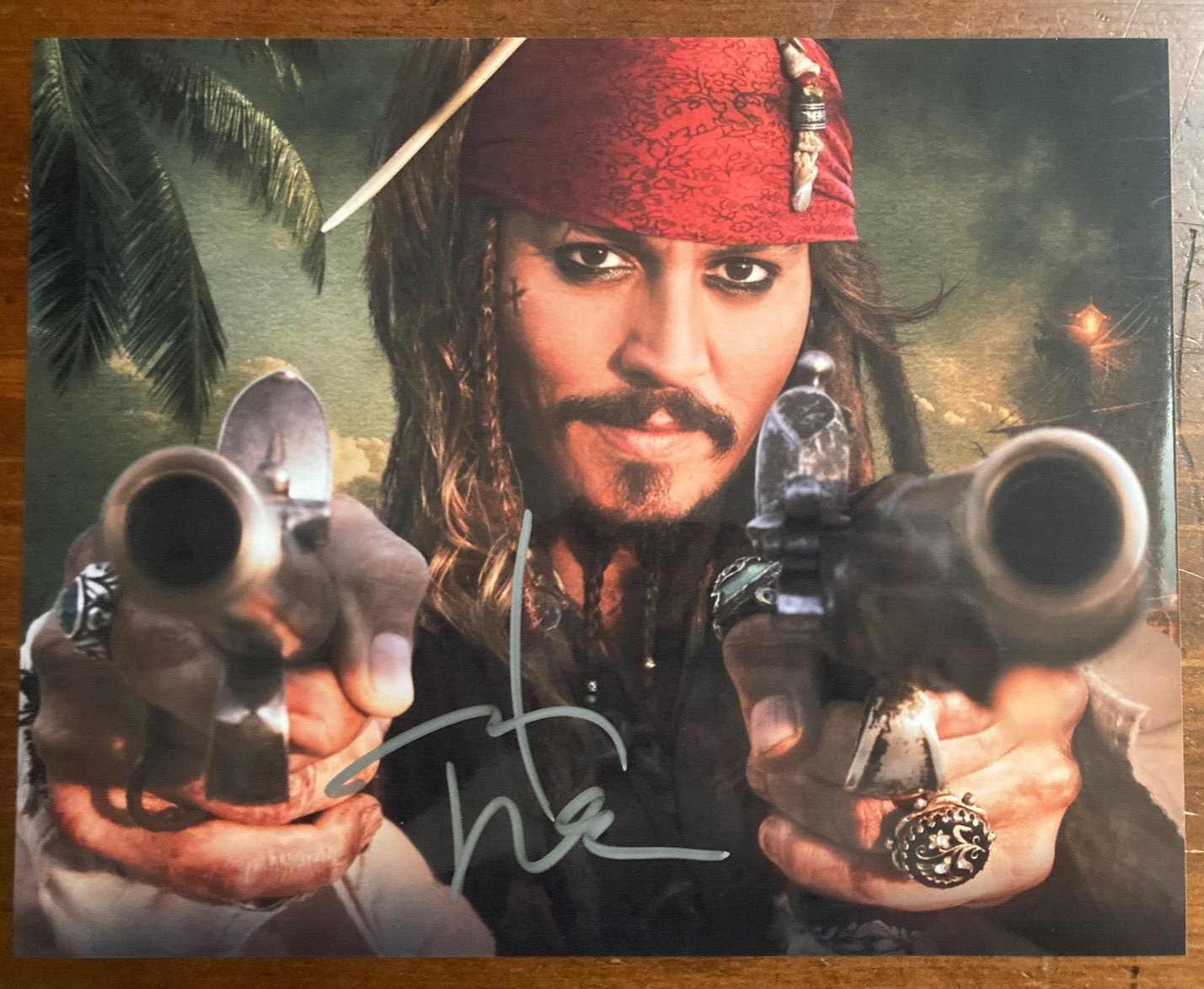 Johnny Depp Signed Autograph Signature 10x8 Pirates of the Carribean Photograph