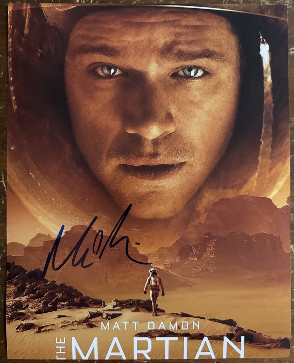 Matt Damon The Martian Signed Autograph Signature 8x10 Matte Photograph COA