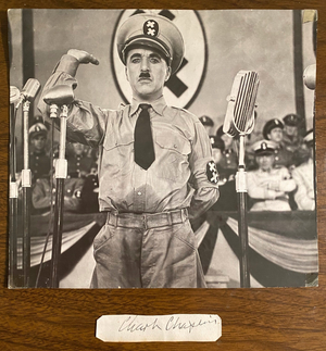 Charlie Chaplin Signed Autograph Signature 3x0.75 Vintage Cut Paper