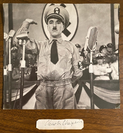 Charlie Chaplin Signed Autograph Signature 3x0.75 Vintage Cut Paper