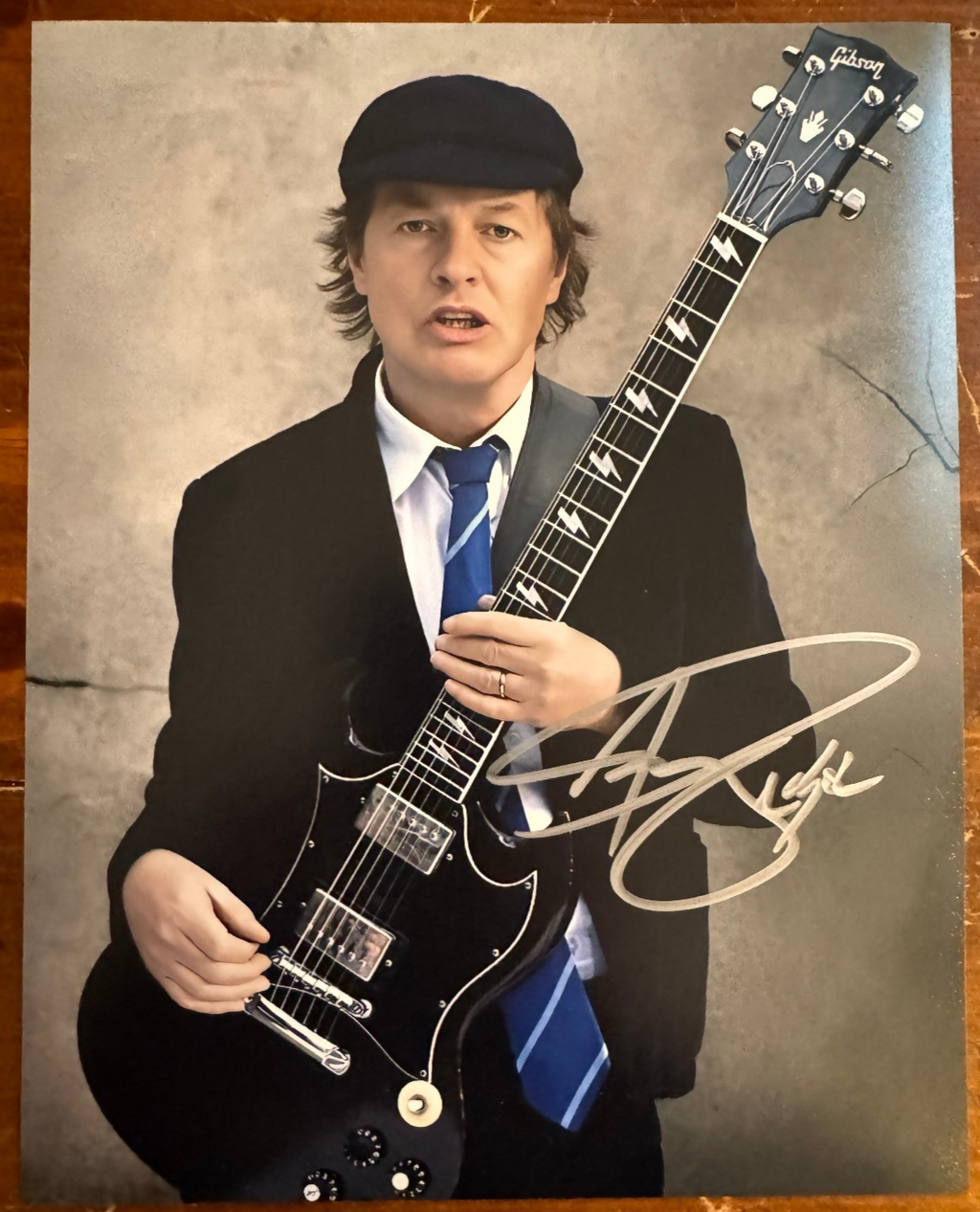 Angus Young AC/DC Autographed 8x10 Matte Photograph with COA