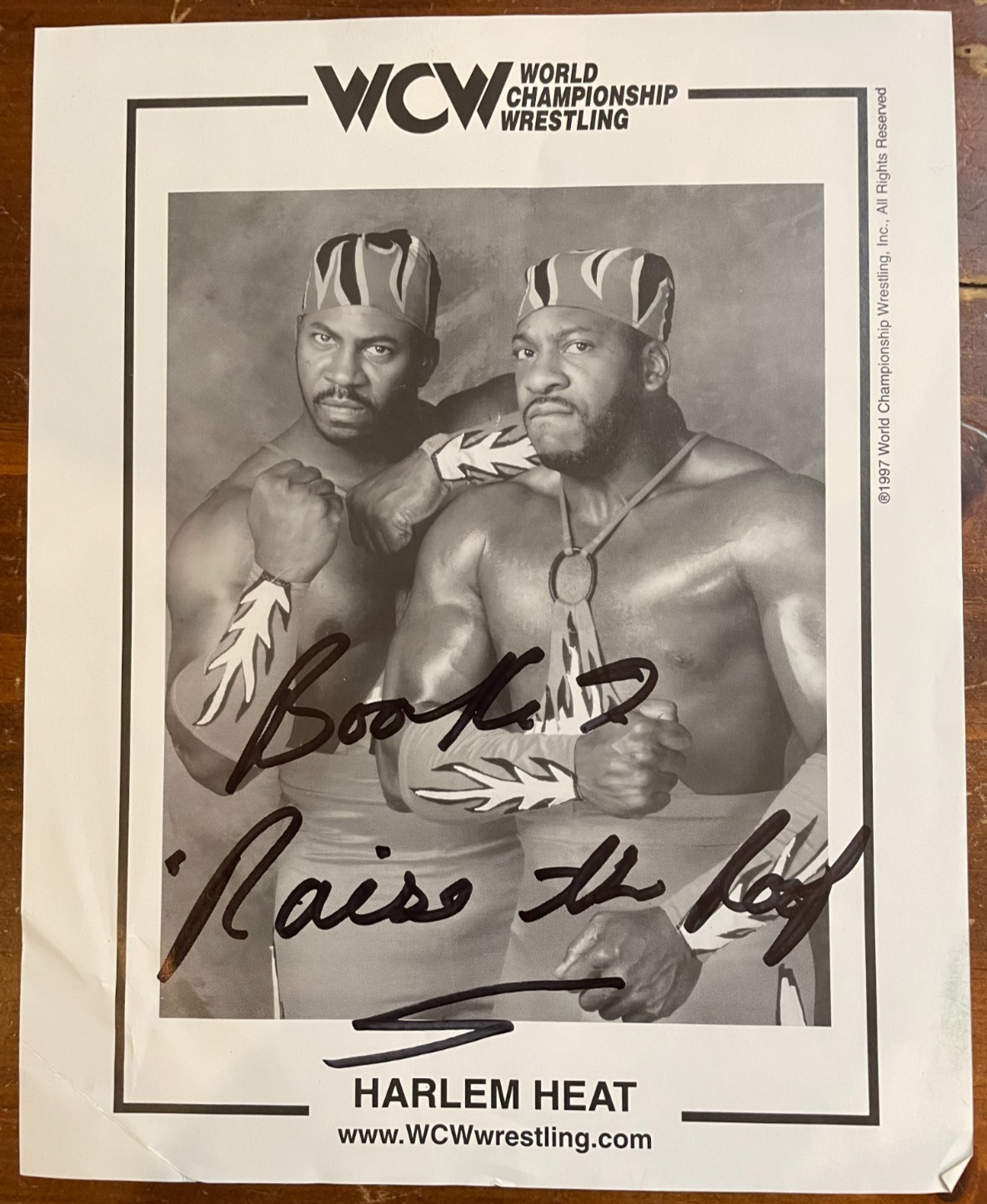 Harlem Heat Booker T Signed Autograph 8x10 B&W Glossy Photograph WCW Legend