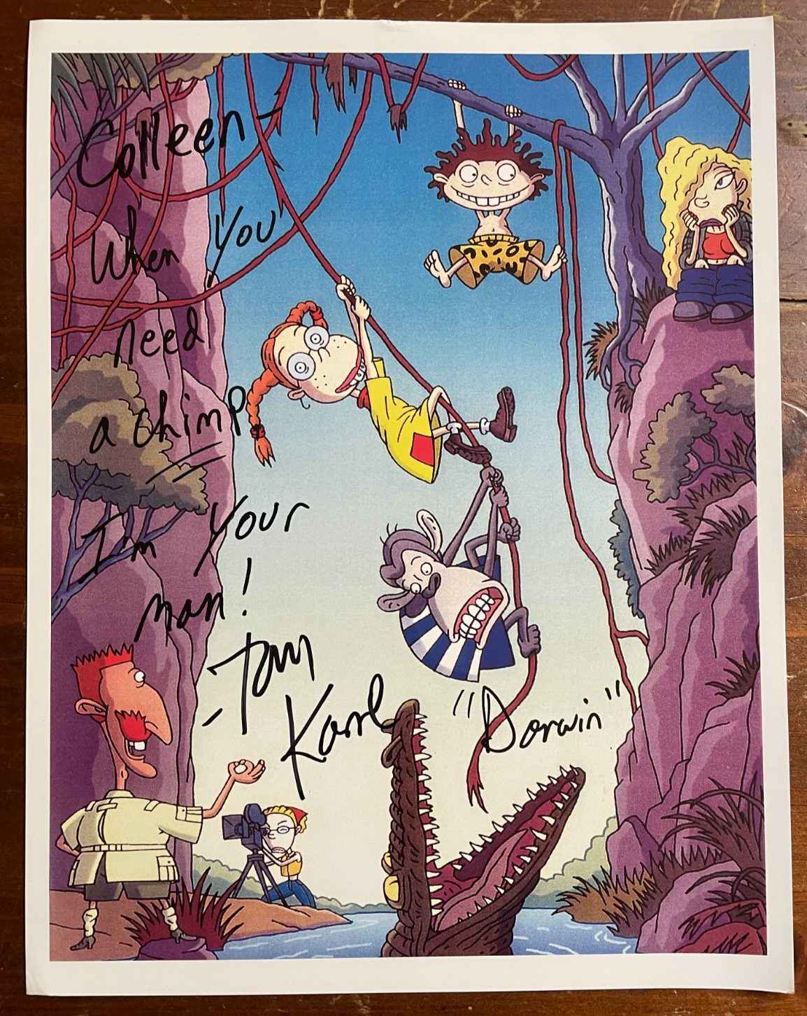 Tom Kane Signed Autograph Signature 8.5x11 Color Photograph The Wild Thornberrys