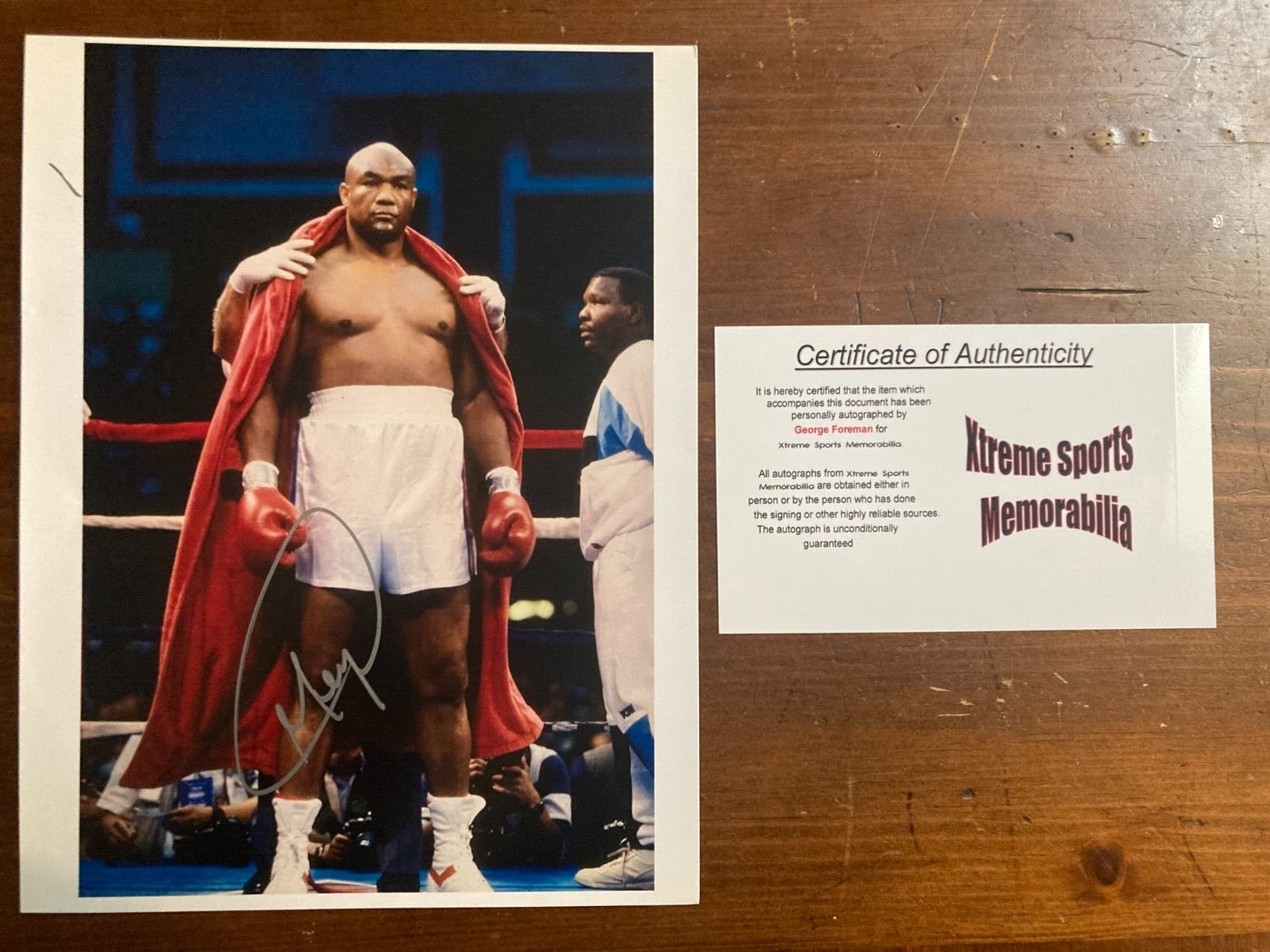 George Foreman Signed Autograph Signature 8x10 Color Glossy Photograph W/ COA