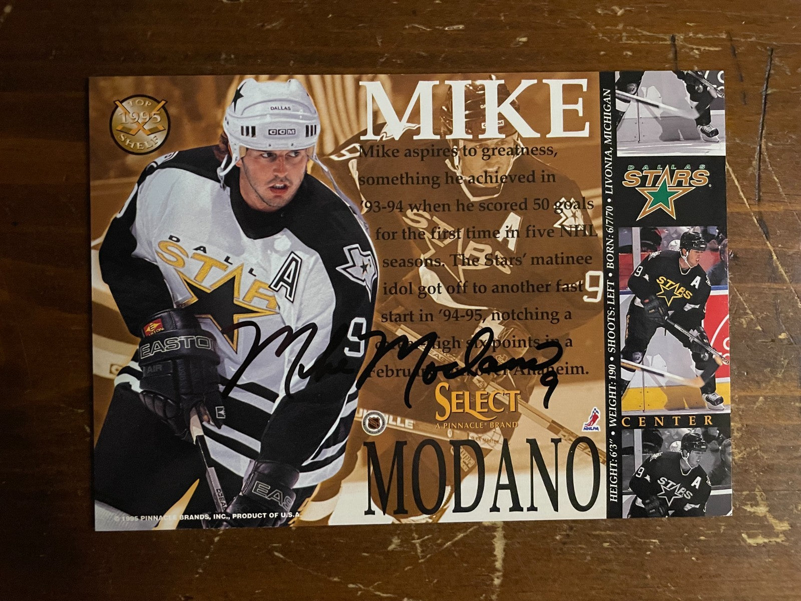 Mike Modano Signed Autograph Signature 5x7 NHL Top Shelf Lenticular Motion Card