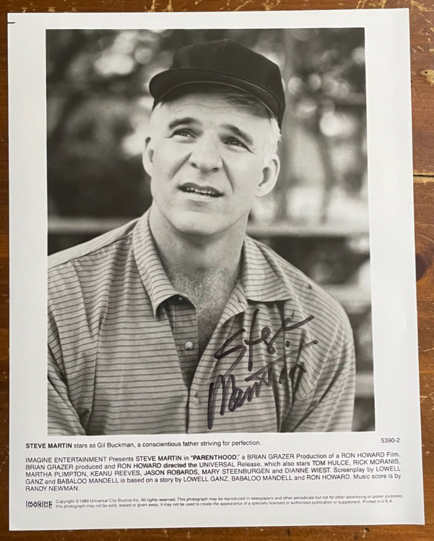 Steve Martin Signed Autograph Signature 8x10 Vintage B&W Parenthood Photograph