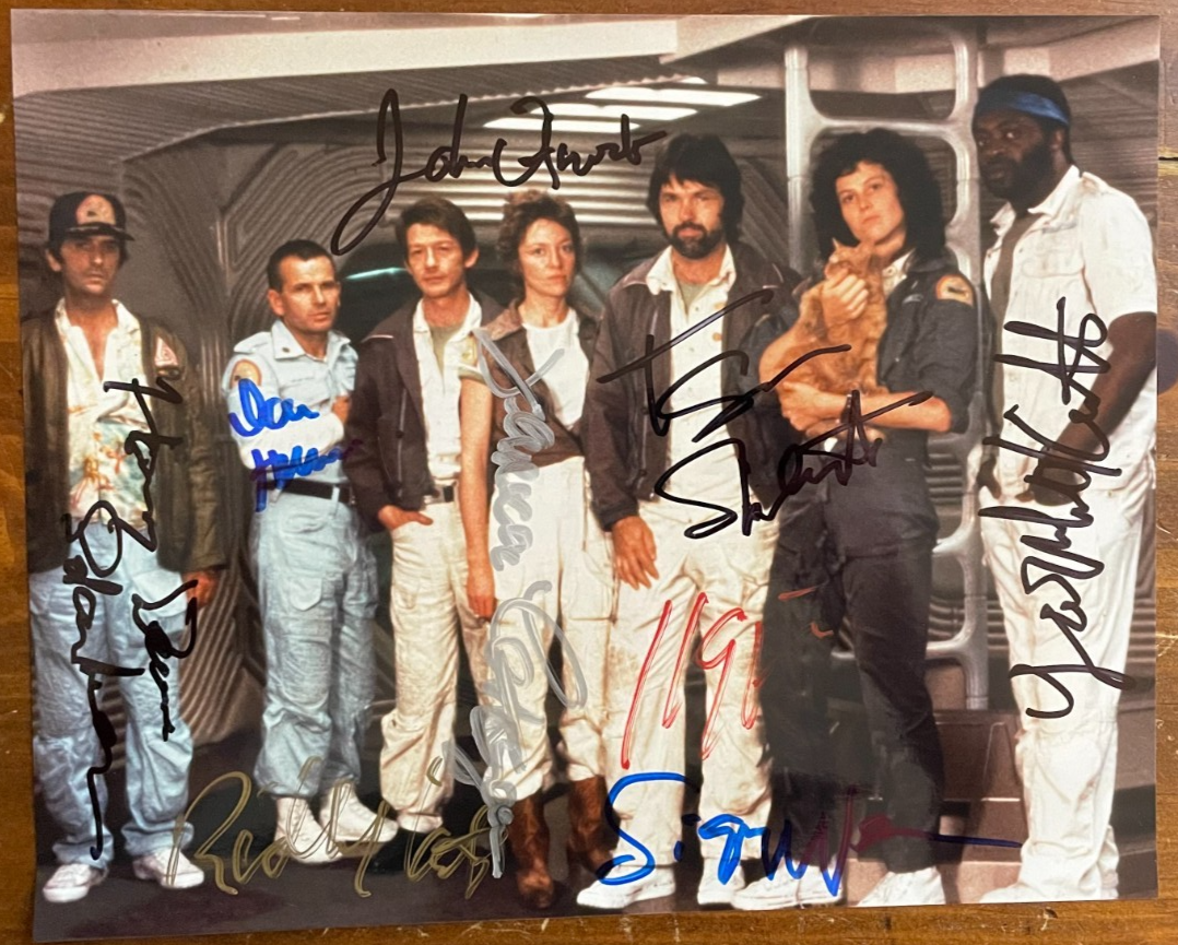 Alien Full Cast Signed Autograph Signatures 10x8 Signed by 9+ Ridley Scott RARE