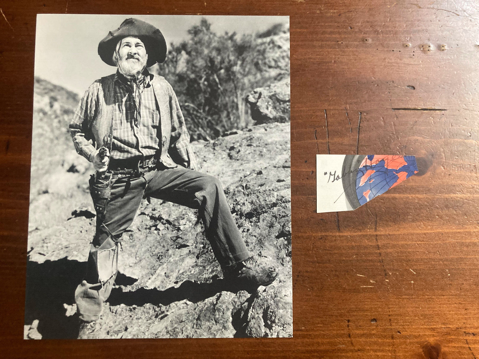 George Gabby Hayes Signed Autograph Signature 3.5x.75 Vintage Cut Paper