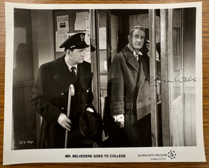 Clifton Webb Signed Autograph Signature 8x10 Vint Mr. Belvedere Goes to College