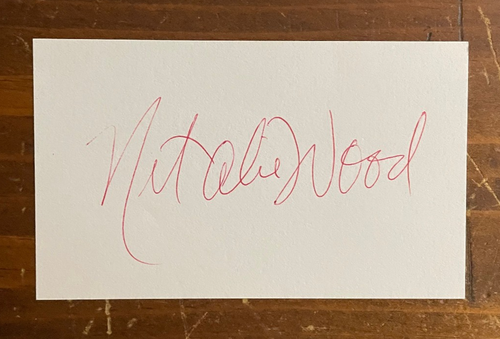 Natalie Wood Signed Autograph Signature 3x5 Index Card