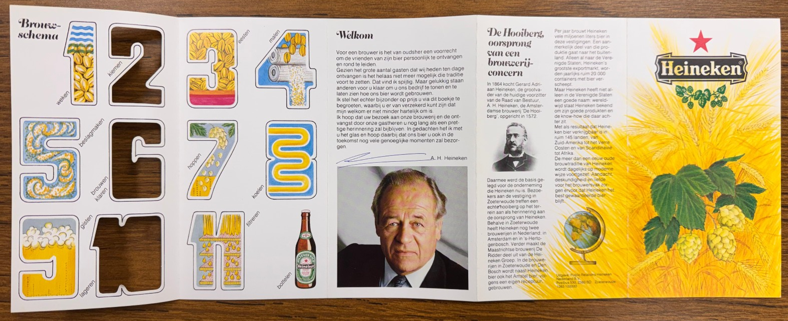 A. H. Heineken Signed Autograph Signature Original Welcome Pamphlet RARE