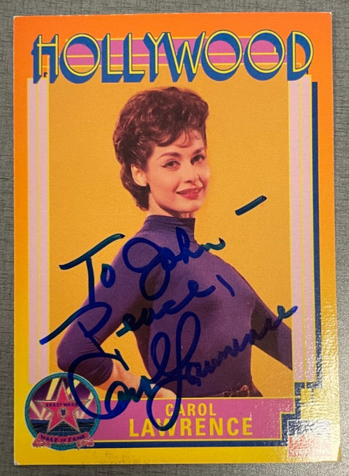 Carol Lawrence Signed Autograph Signature Collectible Hollywood Trading Card