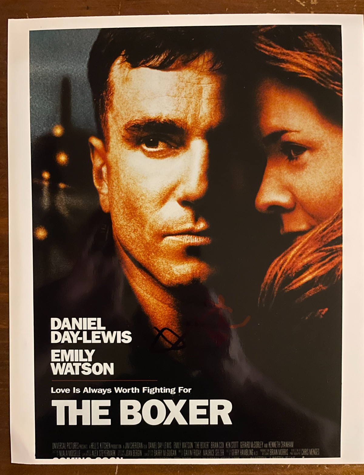 Daniel Day Lewis Signed Autograph Signature 8x10 Color The Boxer Photograph