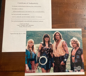 Xena Warrior Princess Cast Signed Autograph Signatures 10x8 Color Glossy W/ COA