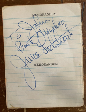 June Lockhart & Art Moony Signed Autograph Signature 3.75x5 Vintage Paper