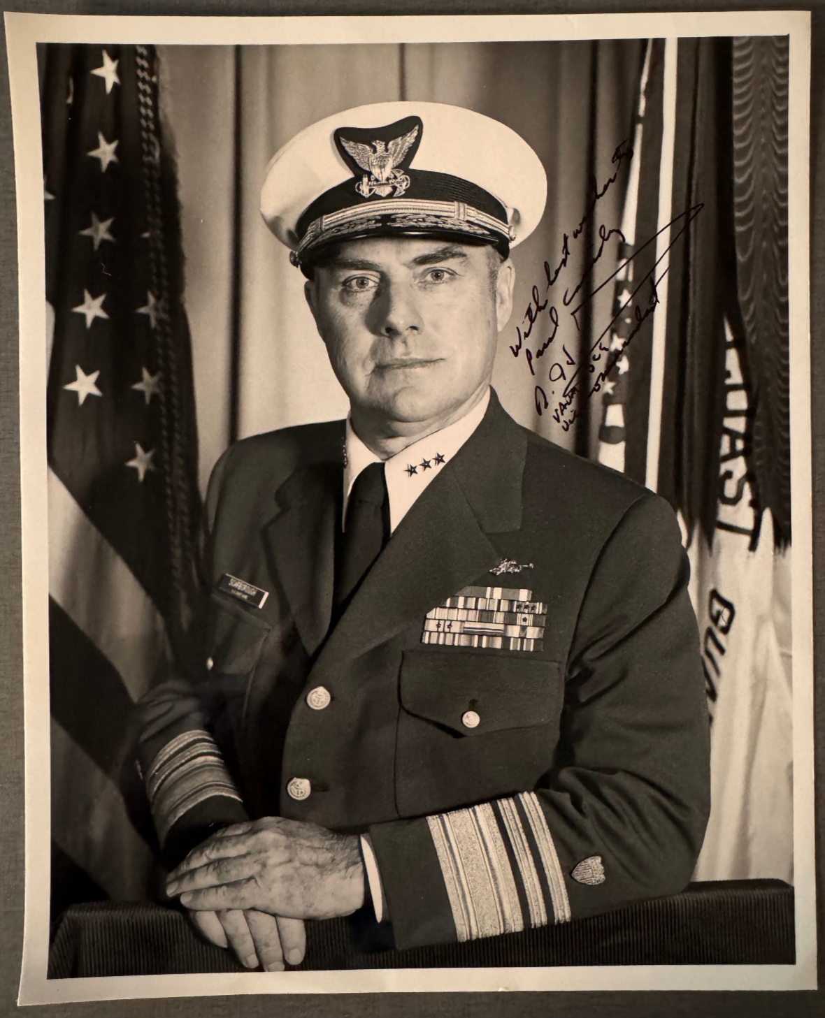 Vice Admiral R. H. Scarborough Signed 8x10 Photo U.S. Coast Guard